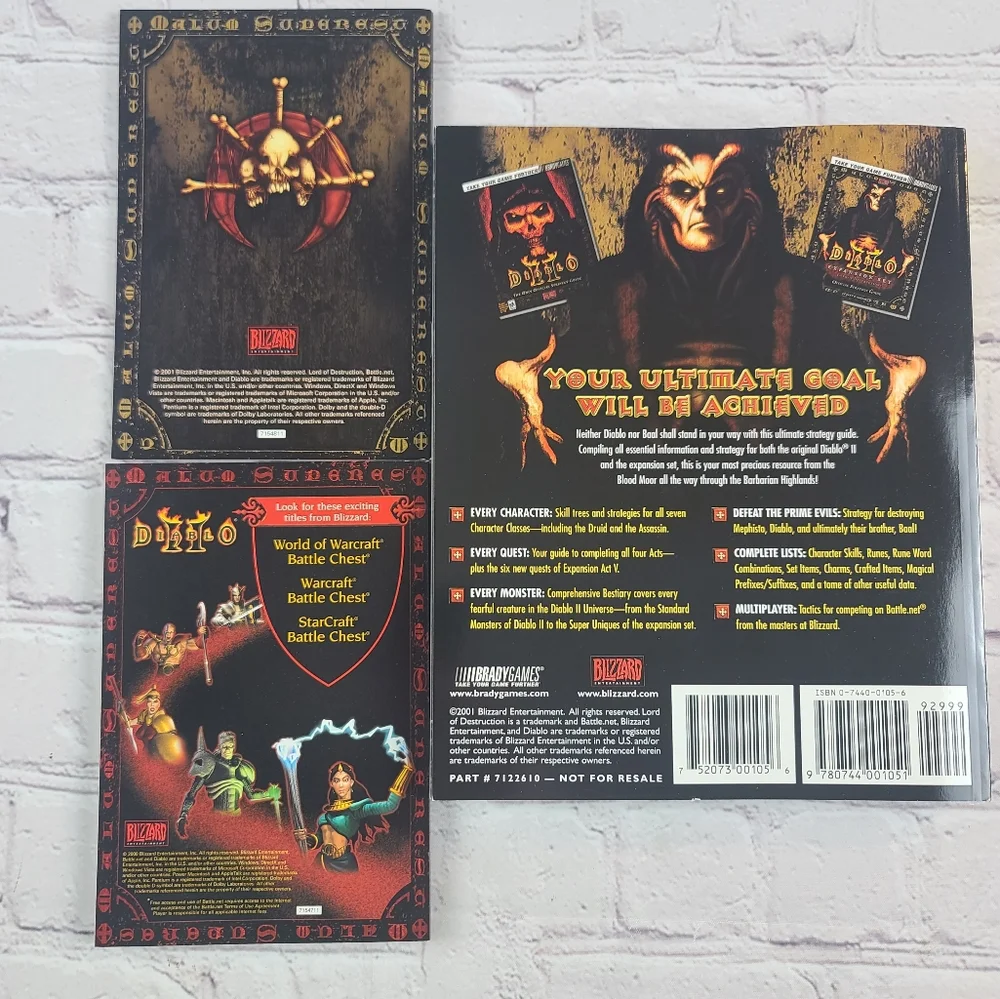Diablo II Battle Chest (PC 2001) Wide Box 4 Disks Version Manual Expansion Set